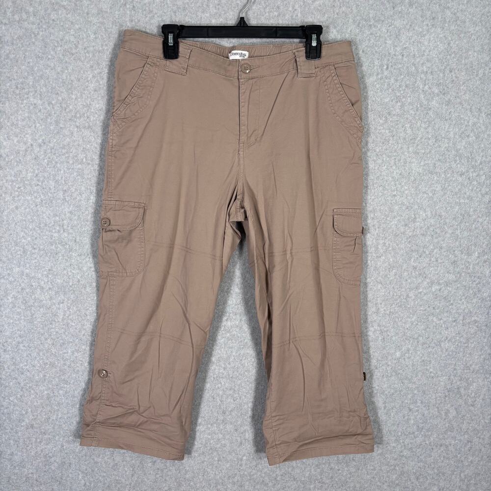 St Johns Bay Cargo Capri Pant 12 Khaki Utility Baggy Stretch Hiking GORP Y2K 90s - Picture 7 of 13